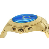 Marc Jacobs Blade Chronograph Blue Dial Gold Steel Strap Watch for Women - MBM3307 Authentic Buy Shop Now