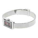 Gucci G Frame Quartz Diamonds Green & Red Mother of Pearl Dial Silver Mesh Bracelet Watch For Women - YA147510 Authentic Buy Shop Now