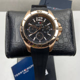 Tommy Hilfiger Sport Multifunction Black Dial Black Rubber Strap Watch for Men - 1791145 Authentic Buy Shop Now