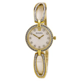 Bulova Crystal Collection Mother of Pearl Dial Gold Steel Strap Watch for Women - 98L225 Authentic Buy Shop Now