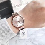 Emporio Armani Dress Quartz Rose Gold Dial Rose Gold Steel Strap Watch For Women - AR11062 Authentic Buy Shop Now