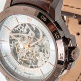 Maserati Ingegno Automatic White Skeleton Dial Brown Leather Strap Watch For Men - R8821119003 Authentic Buy Shop Now