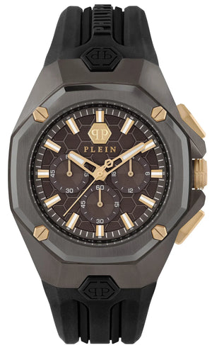 Philipp Plein Octagon Black Dial Black Silicone Strap Watch for Men - PWTBA0323 Authentic Buy Shop Now