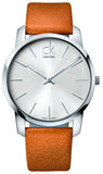 Calvin Klein City Quartz White Dial Light Brown Leather Strap Watch For Men - K2G21138 Authentic Buy Shop Now