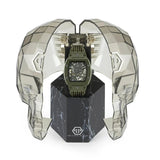 Philipp Plein The Skeleton Green Dial Green Silicone Strap Watch for Men- PWVBA0223 Authentic Buy Shop Now