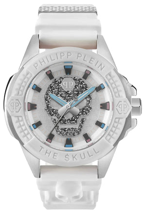 Philipp Plein The Skull White Dial White Silicone Strap Watch for Men - PWAAA1521 Authentic Buy Shop Now