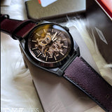 Fossil Everett Automatic Analog Black Dial Brown Leather Strap Watch for Men - ME3207 Authentic Buy Shop Now