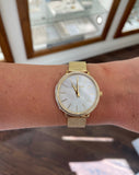 Michael Kors Pyper Quartz Mother of Pearl White Dial Gold Mesh Bracelet Watch For Women - MK4619 Authentic Buy Shop Now
