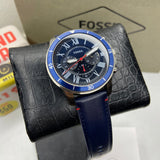 Fossil Grant Chronograph Blue Dial Blue Leather Strap Watch for Men - FS5373 Authentic Buy Shop Now