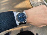 Tissot T Classic PRX Blue Dial Silver Steel Strap Watch For Men - T137.410.11.041.00 Authentic Buy Shop Now