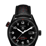 Tag Heuer Carrera Calibre 5 Drive Timer Black Dial Black Leather Strap Watch for Men - WAR2A80.FC6337 Authentic Buy Shop Now