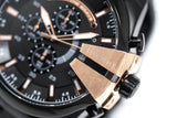 Diesel Mega Chief Chronograph Black Dial Black Steel Strap Watch For Men - DZ4309 Authentic Buy Shop Now