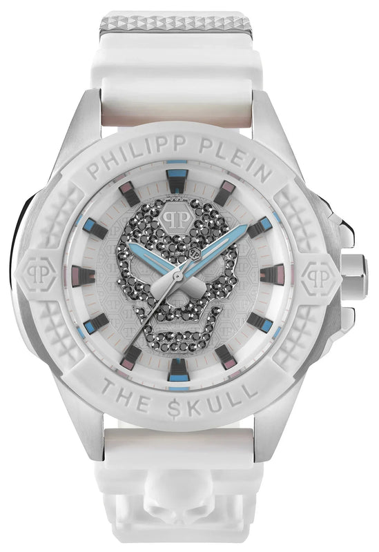 Philipp Plein The Skull White Dial White Silicone Strap Watch for Men - PWAAA1521 Authentic Buy Shop Now