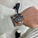 Michael Kors Bayville Chronograph Black Dial Silver Steel Strap Watch For Men - MK8725 Authentic Buy Shop Now