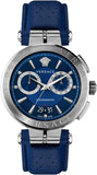 Versace Aion Chronograph Blue Dial Blue Leather Strap Watch for Men - VE1D01220 Authentic Buy Shop Now