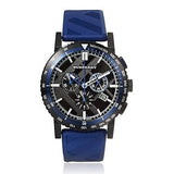 Burberry The City Sport Chronograph Black Dial Blue Rubber Strap Watch For Men - BU9807 Authentic Buy Shop Now