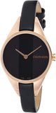 Calvin Klein Rebel Black Dial Black Leather Strap Watch for Women - K8P236C1 Authentic Buy Shop Now