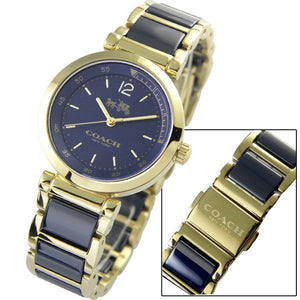 Coach Sport Ceramic Blue Dial Two Tone Steel Strap Watch for Women - 14502462 Authentic Buy Shop Now