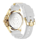 Philipp Plein The Skull Gold Dial White Silicone Strap Watch for Men - PWAAA1221 Authentic Buy Shop Now
