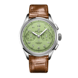 Breitling Premier B09 Chronograph 40 Green Dial Brown Leather Strap Watch for Men - AB0930D31L1P1 Authentic Buy Shop Now