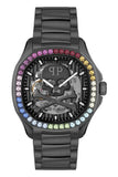 Philipp Plein High-Conic Automatic Black Dial Black Steel Strap Watch For Men - PWRAA0823 Authentic Buy Shop Now