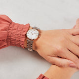 Emporio Armani T Bar Gianni Classic Mother Of Pearl Dial Two Tone Steel Strap Watch For Women - AR1683 Authentic Buy Shop Now