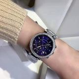 Michael Kors Parker Chronograph Blue Dial Silver Steel Strap Watch for Women - MK6117 Authentic Buy Shop Now