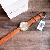 Michael Kors Catlin Champagne Dial Brown Leather Strap Watch for Women - MK2375 Authentic Buy Shop Now