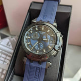 Tissot T Race Chronograph Blue Dial Blue Silicone Strap Watch For Men - T115.417.37.041.00 Authentic Buy Shop Now