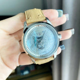 Gucci G Timeless Automatic Mother of Pearl Dial Brown Leather Strap Watch For Women - YA1264112 Authentic Buy Shop Now
