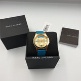 Marc Jacobs Baby Dave Gold Dial Blue Leather Strap Watch for Women - MBM1263 Authentic Buy Shop Now