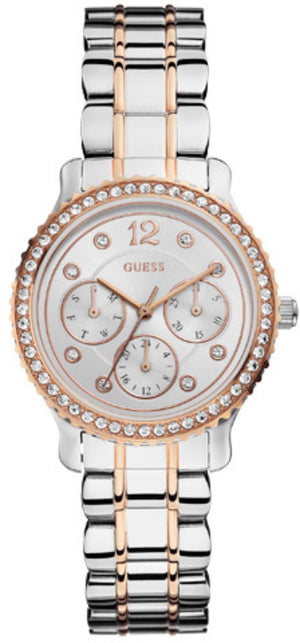 Guess Enchanting Diamonds Silver Dial Two Tone Steel Strap Watch for Women - W0305L3 Authentic Buy Shop Now