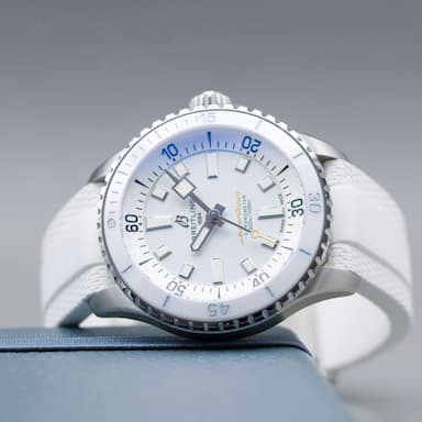 Breitling Superocean Automatic 36 White Dial White Rubber Strap Watch for Men - A17377211A1S1 Authentic Buy Shop Now