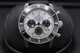 Breitling Superocean Heritage B01 Chronograph 44 Silver Dial Black Mesh Bracelet Watch for Men - AB0162121G1S1 Authentic Buy Shop Now