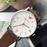 Emporio Armani Herren White Dial Brown Leather Strap Watch For Men - AR11103 Authentic Buy Shop Now