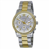 Guess Mini Spectrum Analog Silver Dial Two Tone Steel Strap Watch For Women - W0122L2 Authentic Buy Shop Now