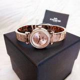 Coach Madison Crystals Rose Gold Dial Rose Gold Steel Strap Watch For Women - 14502203 Authentic Buy Shop Now