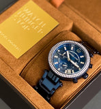 Michael Kors Parker Chronograph Blue Dial Blue Steel Strap Watch For Women - MK6418 Authentic Buy Shop Now