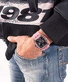 Guess Sporting Black Dial Pink Rubber Strap Watch for Men - GW0032G1 Authentic Buy Shop Now