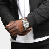 Guess Zeus Multifunction Diamonds Silver Dial Silver Steel Strap Watch for Men - GW0209G1 Authentic Buy Shop Now