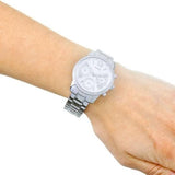 Guess Mini Sunrise Chronograph Quartz Silver Dial Silver Steel Strap Watch For Women - W0623L1 Authentic Buy Shop Now