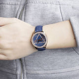 Guess Little Flirt Quartz Blue Dial Blue Leather Strap Watch For Women - W0456L6 Authentic Buy Shop Now