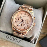 Guess Mini Spectrum Quartz Rose Gold Dial Rose Gold Steel Strap Watch For Women - W0122L3 Authentic Buy Shop Now