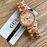 Guess Mini Spectrum Quartz Rose Gold Dial Rose Gold Steel Strap Watch For Women - W0122L3 Authentic Buy Shop Now
