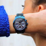 Guess F14 Chronograph Analog Blue Dial Blue Steel Strap Watch For Women - W0448L5 Authentic Buy Shop Now
