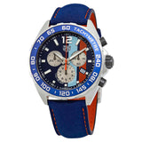 Tag Heuer Formula 1 Gulf Edition Blue Dial Blue Leather Strap Watch for Men - CAZ101N.FC8243 Authentic Buy Shop Now