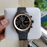 Hugo Boss Grand Prix Black Dial Black Steel Strap Watch for Men - 1513578 Authentic Buy Shop Now