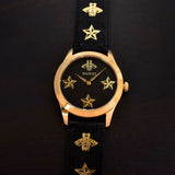 Gucci G-Timeless Black Dial Black Leather Strap Watch For Women - YA1264055 Authentic Buy Shop Now