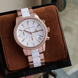 Michael Kors Ritz White Dial Two Tone Steel Strap Watch for Women - MK6324 Authentic Buy Shop Now