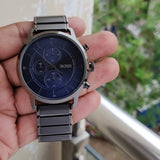 Hugo Boss Architectural Blue Dial Grey Steel Strap Watch for Men - 1513574 Authentic Buy Shop Now